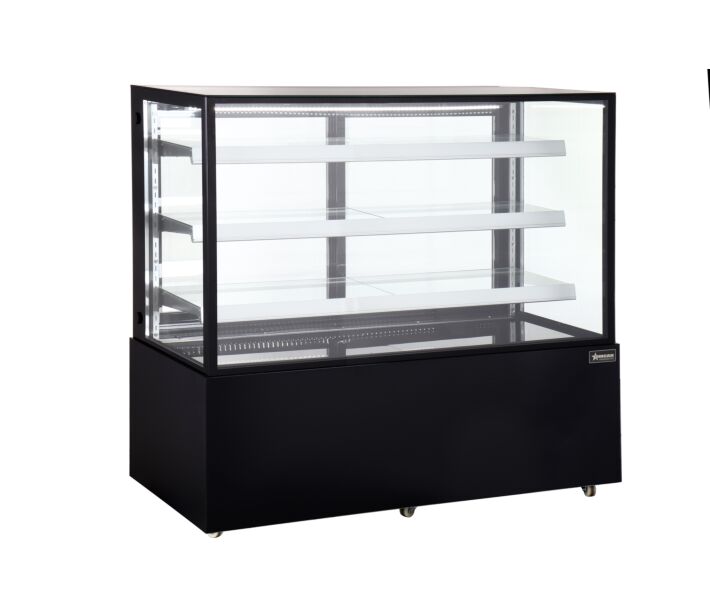 Omcan 60" Square Glass Floor Refrigerated Display Case - USA