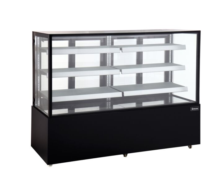 Omcan 72" Square Glass Floor Refrigerated Display Case - USA