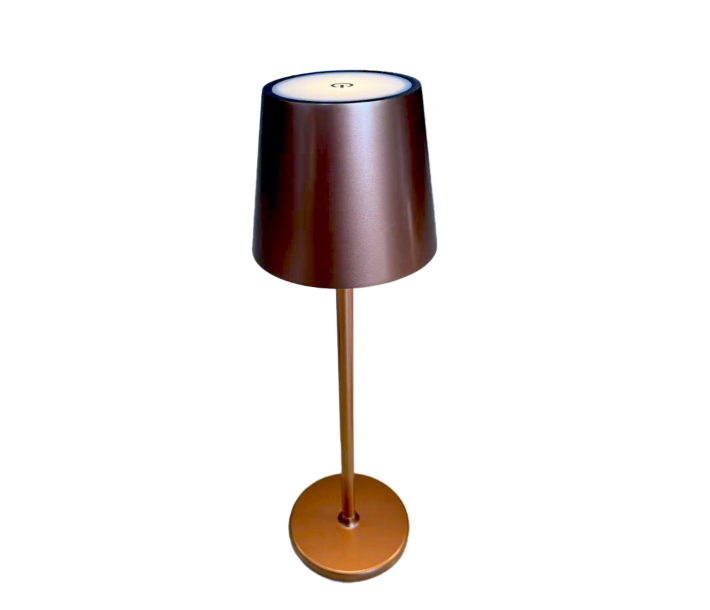 Omcan 3.9" x 14.96" Brown LED Rechargeable Table Lamp with 5V (3600mA) Battery Power and 3000K/6000K Colour Temperature - USA