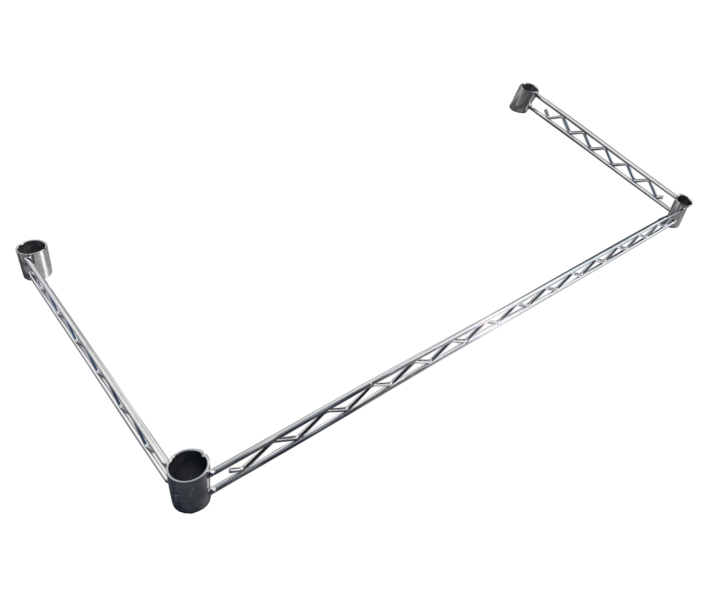 Zanduco 24" x 72" 3-Sided Chrome Shelving Frame - NSF - CA