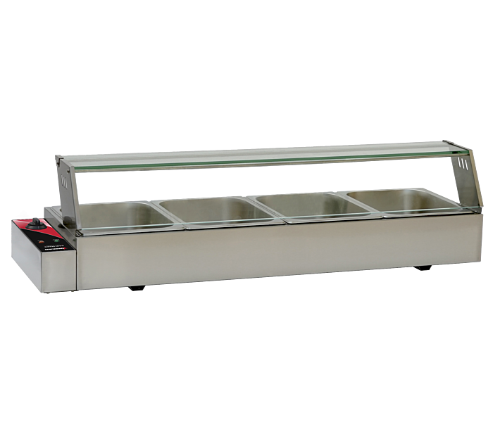 Omcan 46.5" Bain Marie with 4 Half-Size Pans - 120V, 1500W - USA