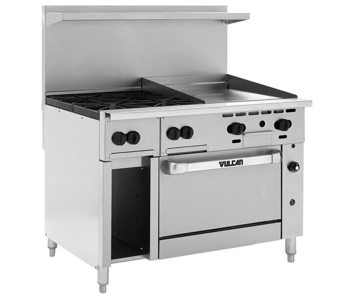 Vulcan 48C-4B24GTN Endurance Series 48" Range with Convection Oven 4 Burners and 24" Thermostatic Griddle - Natural Gas - USA
