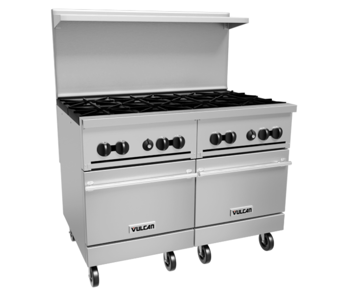 Vulcan 48SS-8B Endurance Series 48" 8 Burner Range with 2 Standard Oven and 286,000 BTU - Natural Gas/Liquid Propane - CA