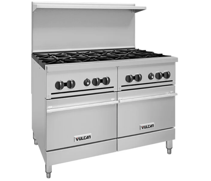 Vulcan 48SS-8BN Endurance Series 48" 8 Burner Range with 2 Standard Oven and 286,000 BTU - Natural Gas - USA