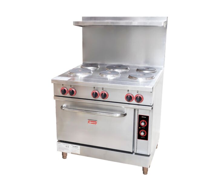 Omcan 36" Commercial Electric Range with 6 Burners and Standard Oven - 208V - CA