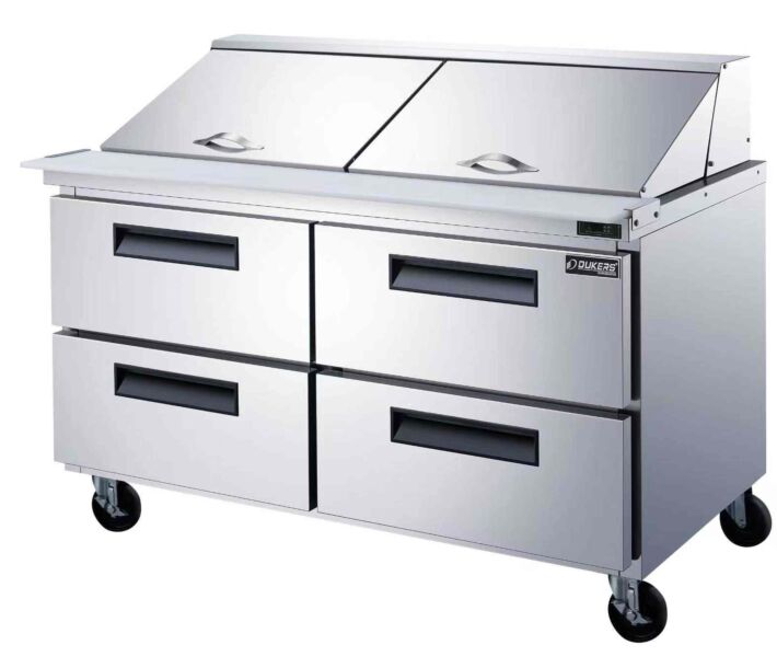Dukers DSP60-24M-D4 60" Commercial Mega Top Refrigerated Prep Table - USA