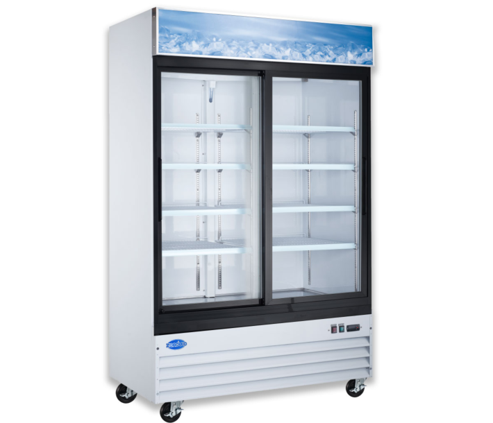 Zanduco 53" Two Sliding Glass Door White Merchandiser Refrigerator with 1270L Capacity - 110V - USA