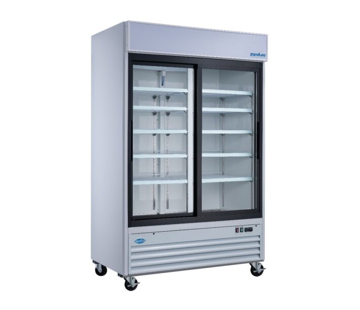 Zanduco 53" Two Sliding Glass Doors White Merchandiser Refrigerator with 1270L Capacity - 110V - USA