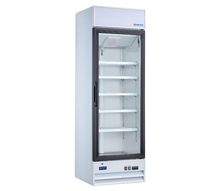 Zanduco 26" Single Glass Door 14 cu.ft. Merchandiser Refrigerator - White - USA