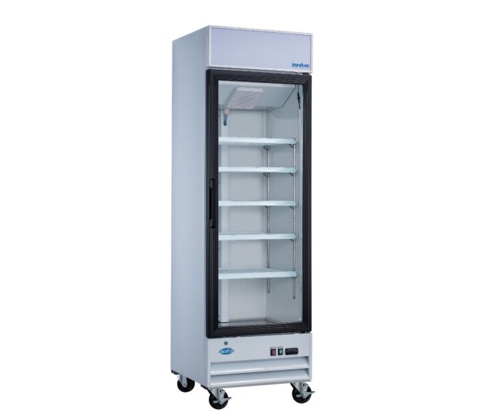 Zanduco 26" Single Glass Door 14 cu. ft. Merchandiser Refrigerator - White - USA