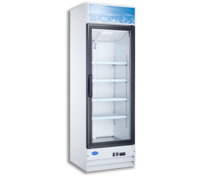 Zanduco 26" Single Glass Door 14 cu. ft. Merchandiser Refrigerator - White - USA