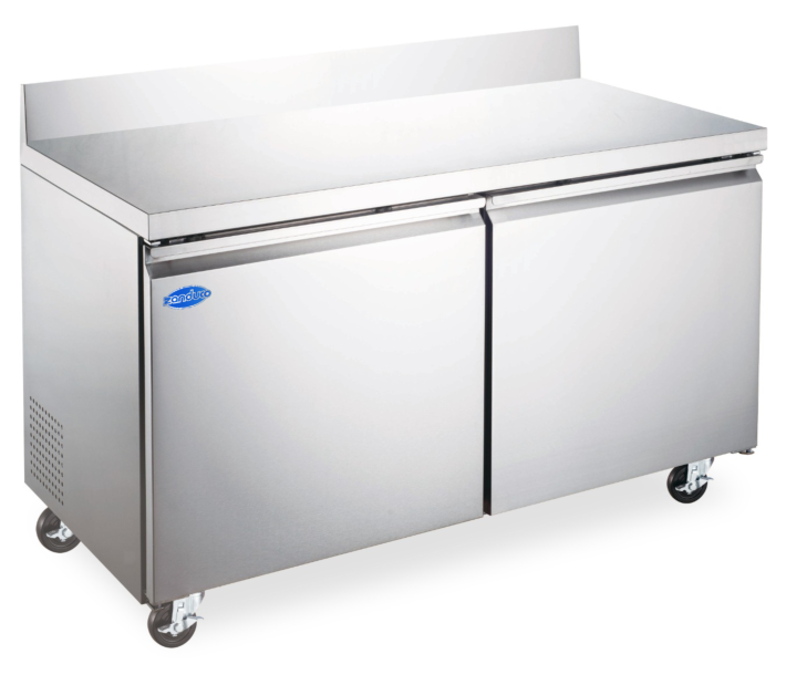 Zanduco 60" Two Door Worktop Refrigerator with Backsplash and 425L Capacity - 115V, 285W - USA