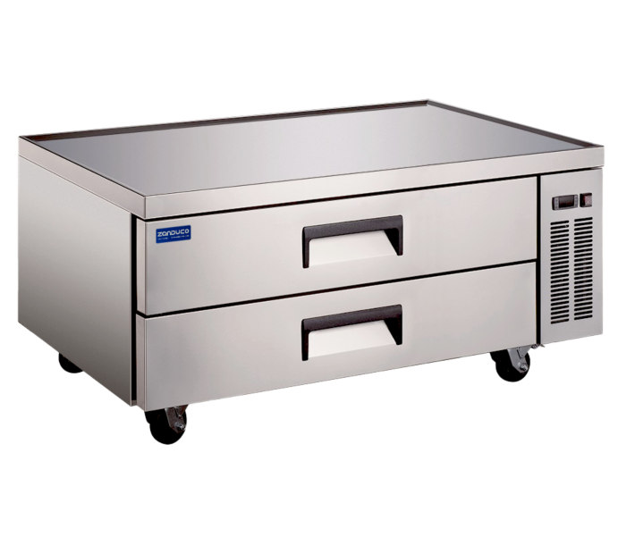 Zanduco 48" Two Drawer Refrigerated Stainless Steel Chef Base with 240L Capacity - 115V, 343W - USA