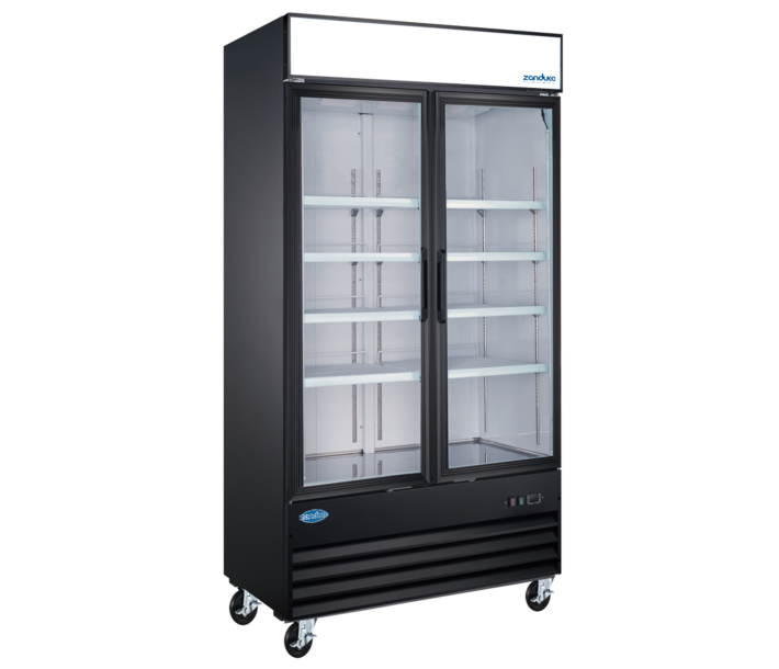 Zanduco 40" 2-Swing Glass Doors Black Merchandiser Refrigerator with 892L Capacity - 115V, 400W - USA
