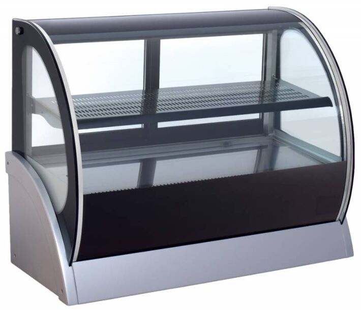 Omcan 59" Curved Glass Refrigerated Display with Dual Access - USA