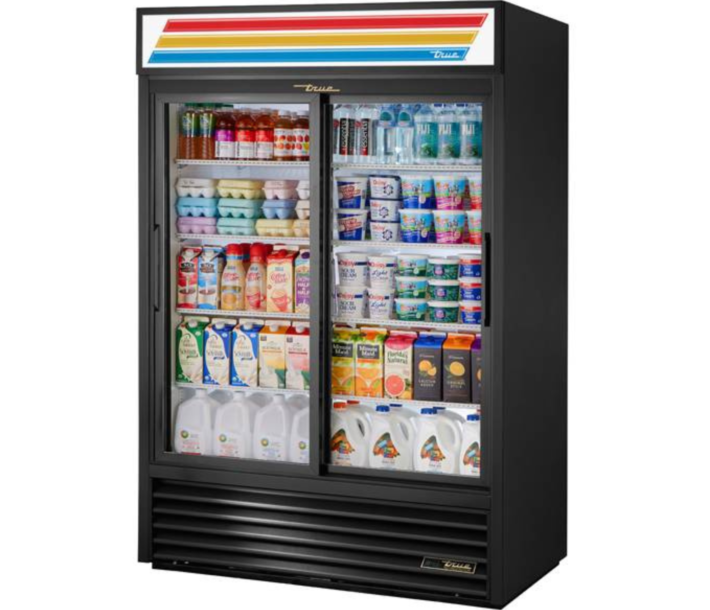 True GDM-47-HC-LD Glass Slide Door Refrigerator with LED Lighting - CA