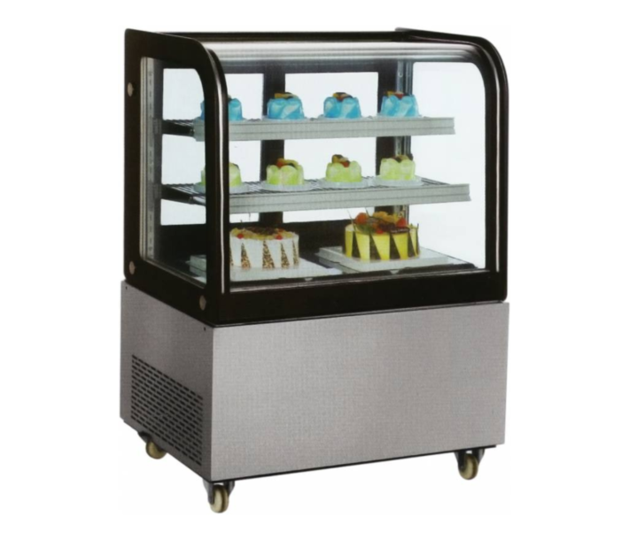 Zanduco 36” Curved Glass Standing Refrigerated Bakery Display Case with 9.5 cu.ft. Capacity - USA