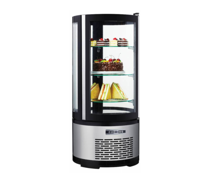 Zanduco 19" Circular Countertop Refrigerated Display Case with 100L Capacity - 110V, 230W - USA