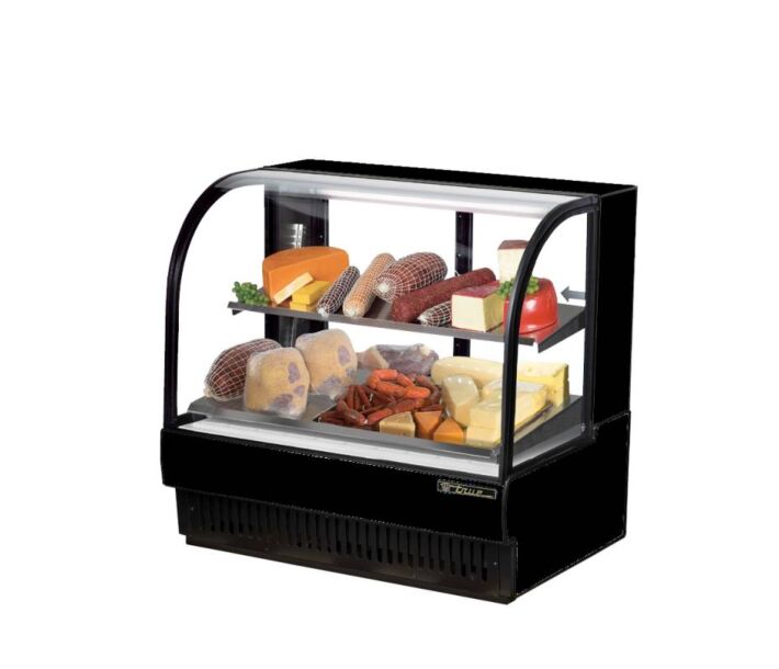 True TCGR-50-CD 50" Curved Glass Refrigerated Deli Case - 27.4 cu.ft. - USA