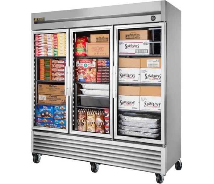 True T-72FG-HC~FGD01 78" Glass Door Reach In Freezer with LED Lighting - 72 cu.ft. - USA