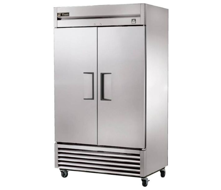 True TS-43-HC 47" Stainless Steel Two Section Solid Door Reach in Refrigerator - 43 cu.ft., Energy Star Certified - USA