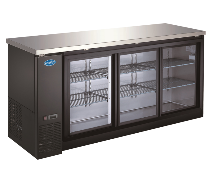 Zanduco 72" Three Sliding Glass Door Back Bar Cooler with 556L Capacity - 115V - USA