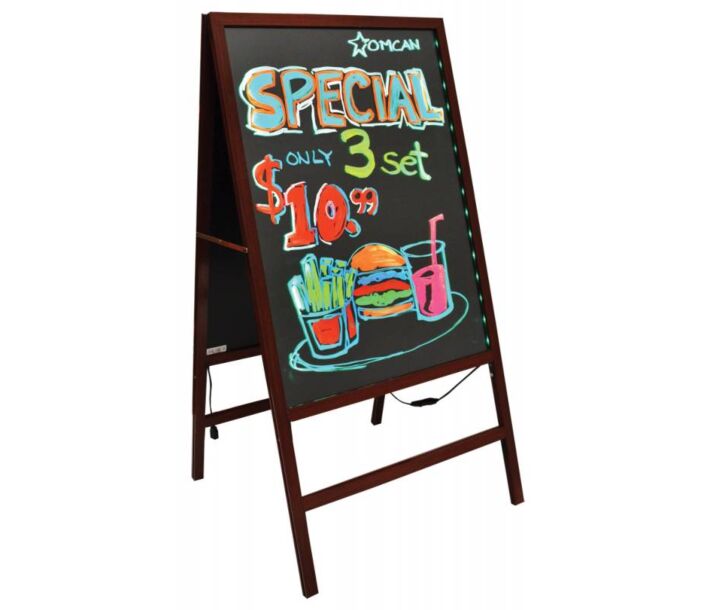 Omcan Double sided tempered glass LED write-on Flash Board - USA