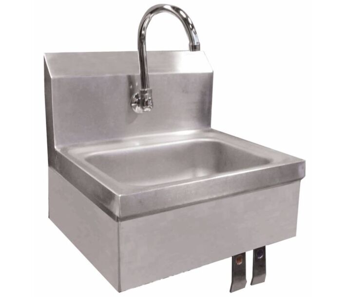 Zanduco Hand Sink with Knee Valve, Faucet And Drain - USA