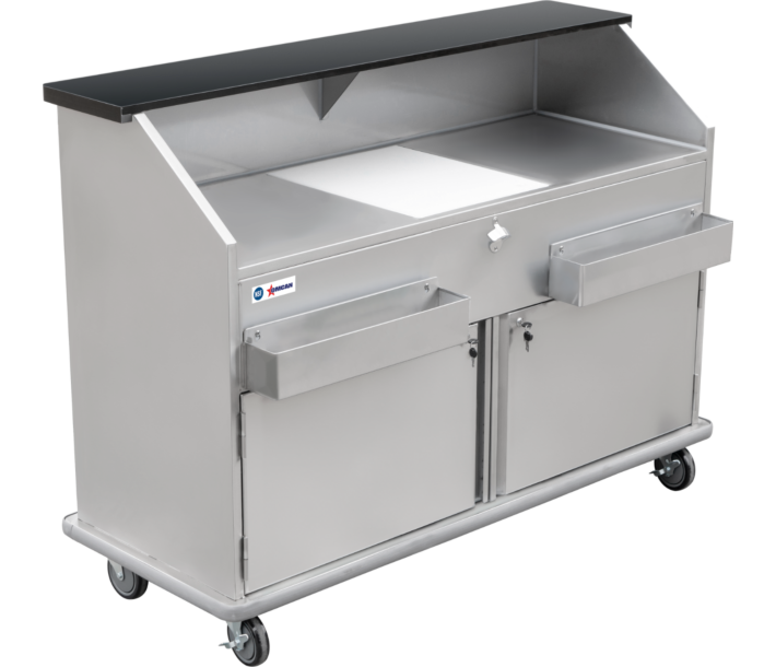 Omcan 61" Portable Bar with Hinge Doors, Ice Bin, Shut Off Valve, & Speed Rails - USA