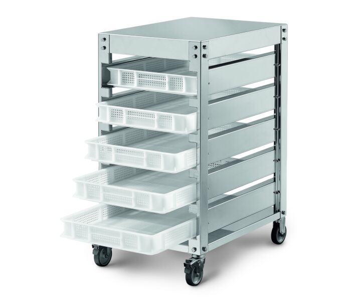 Omcan 5-Tier Stainless Steel Trolley for Countertop Pasta Machines - CA