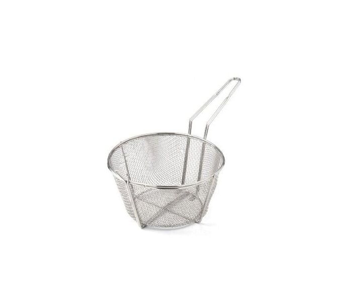 Omcan 8.5" x 4.75" Round Wire Fry Basket 4 Mesh with 7" Handle - CA