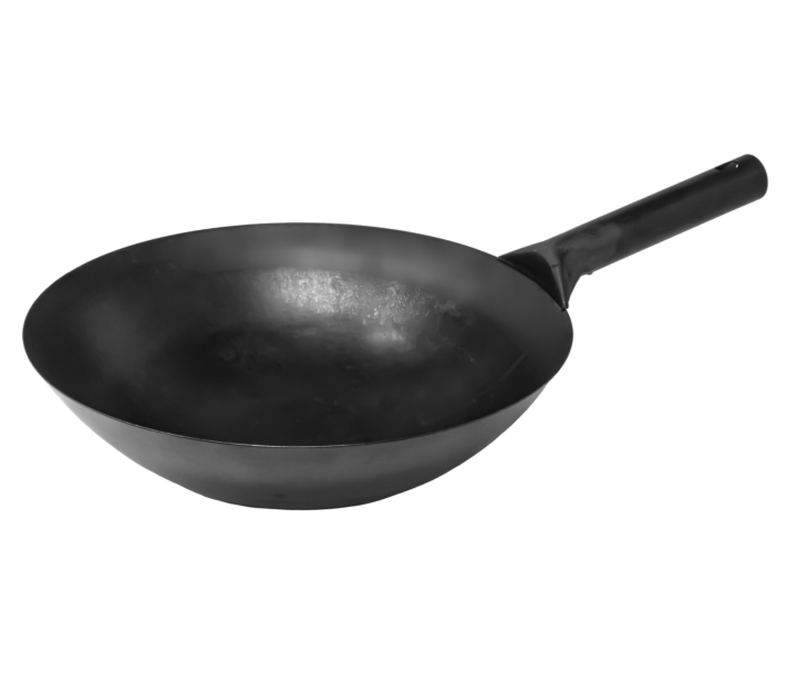 Omcan 14" Black Iron Mandarin Wok with Welded Joint - NSF - CA