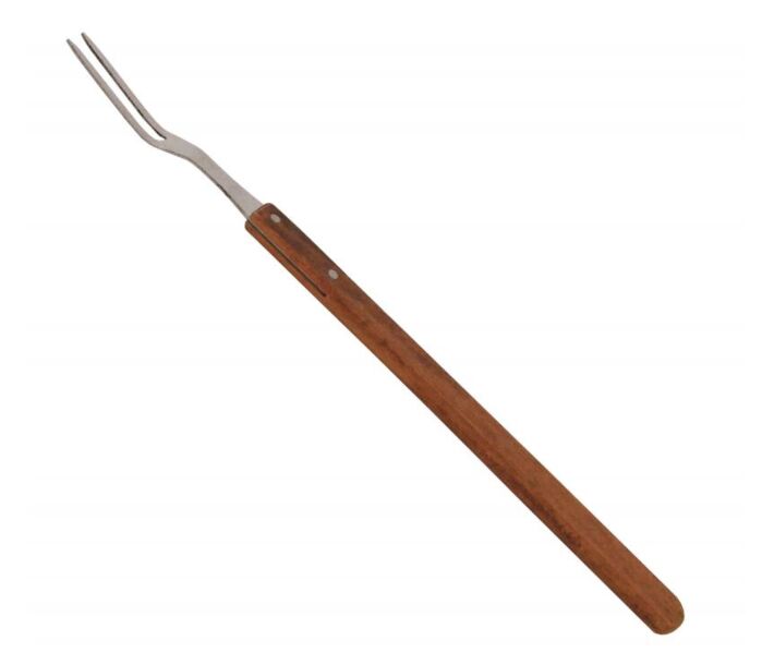 Omcan 21" Stainless Steel Pot Fork with Long Wood Handle - CA