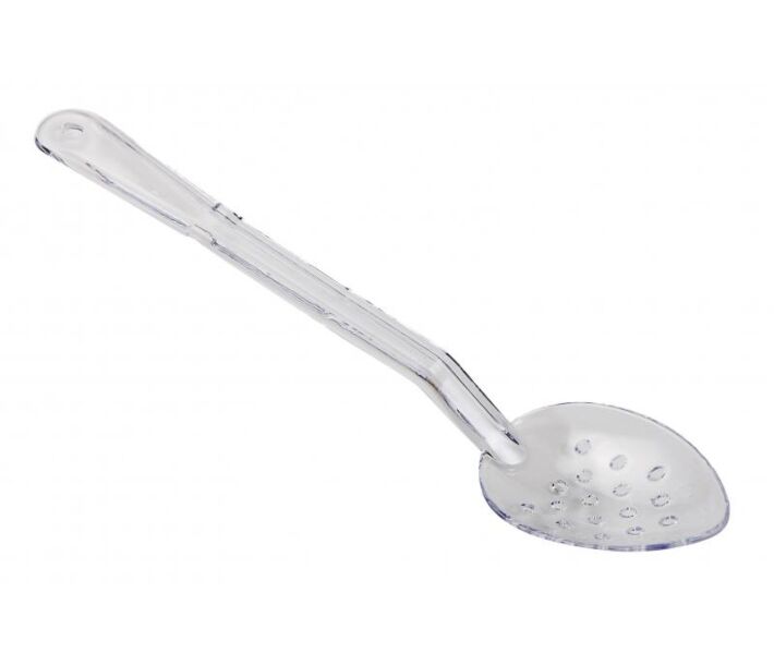 Omcan 13" Polycarbonate Perforated Serving Spoon - Clear - USA