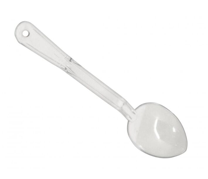 Omcan 11" Polycarbonate Solid Serving Spoon - Clear - USA