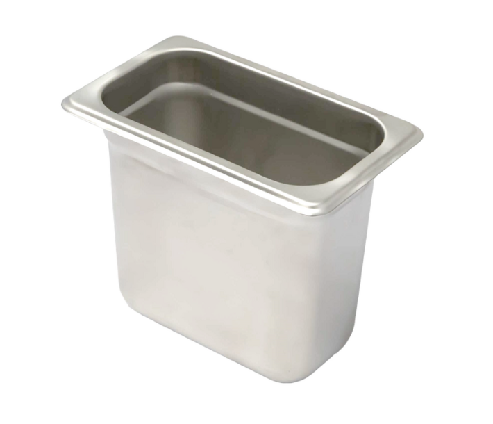 Omcan 6" Deep GN 1/9 Ninth-Size Anti-Jam Stainless Steel Table Pan - NSF - CA