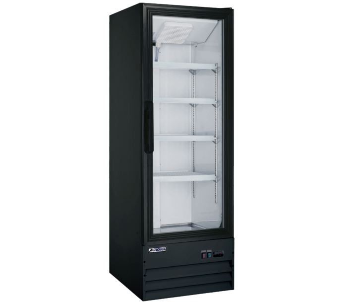 Aurora 22" Black Single Glass Door Refrigerator with 254L Capacity - 110-120V, 186W - USA
