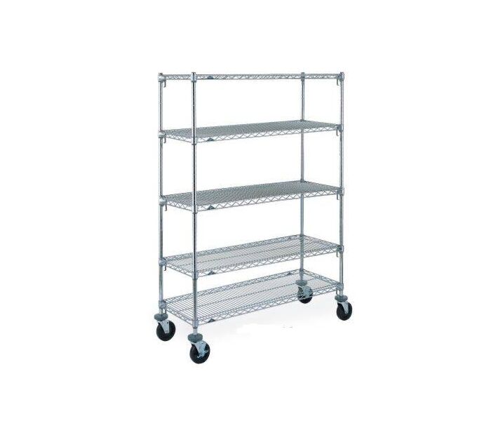 Metro 5A456BC - 18" x 48" x 69" Super Adjustable Chrome 5 Tier Mobile Shelving Unit - CA