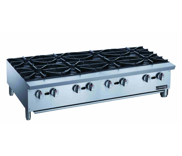 Dukers DCHPB48 48" Commercial Gas Countertop Hot Plate - 8 Burners, 256,000 BTU - USA