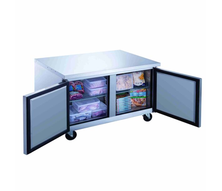 Dukers DUC48R 48" Stainless Steel Commercial Undercounter Refrigerator, Solid Door, 12.21 cu. ft. - USA