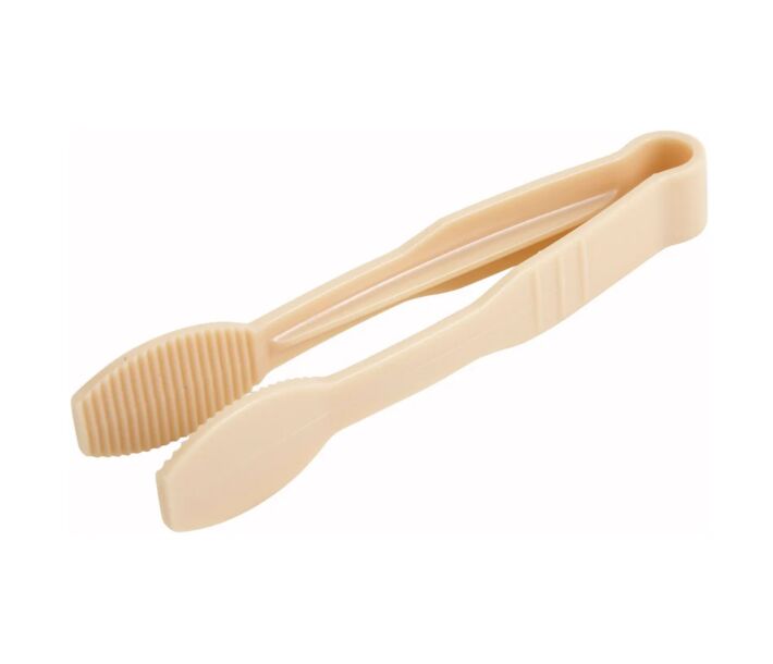 Winco PUTF-6B Polycarbonate Flat Tongs, 6-Inch, Beige - CA