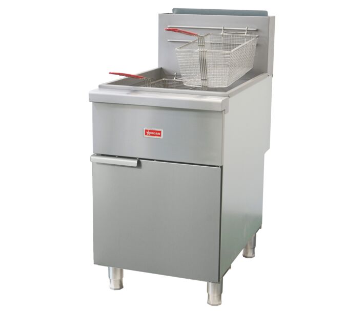 Omcan Tube-Fired Propane Gas Floor Fryer with 75-80 lb. Capacity - 150,000 BTU - CA