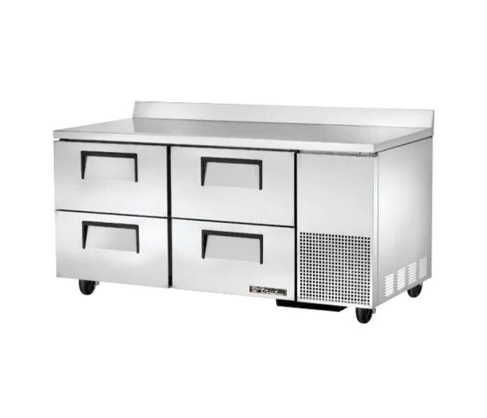 True TWT-67D-4-HC 67" 4-Drawer Deep Worktop Refrigerator with 20.6 cu.ft. Capacity - 115V - CA
