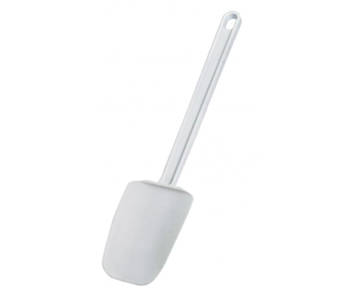 Omcan 14" White Rubber Spoonula with Plastic Handle - CA