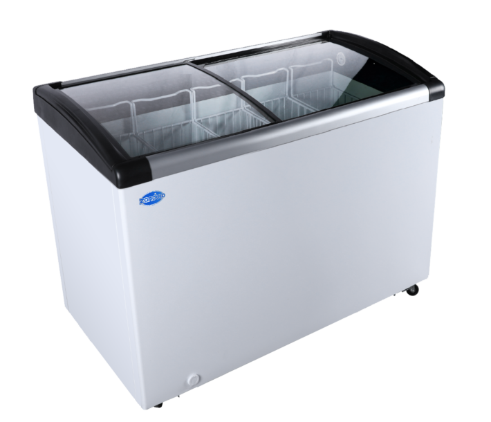 Zanduco 48" Ice Cream Display Chest Freezer with Curved Glass Top, 7.6 cu.ft - 110V, 270W - CA