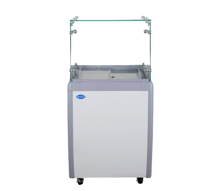 Zanduco 26" Gelato Dipping Cabinet with Flat Sneeze Guard, 4 Pans, and 120L Capacity - 110V, 210W - CA