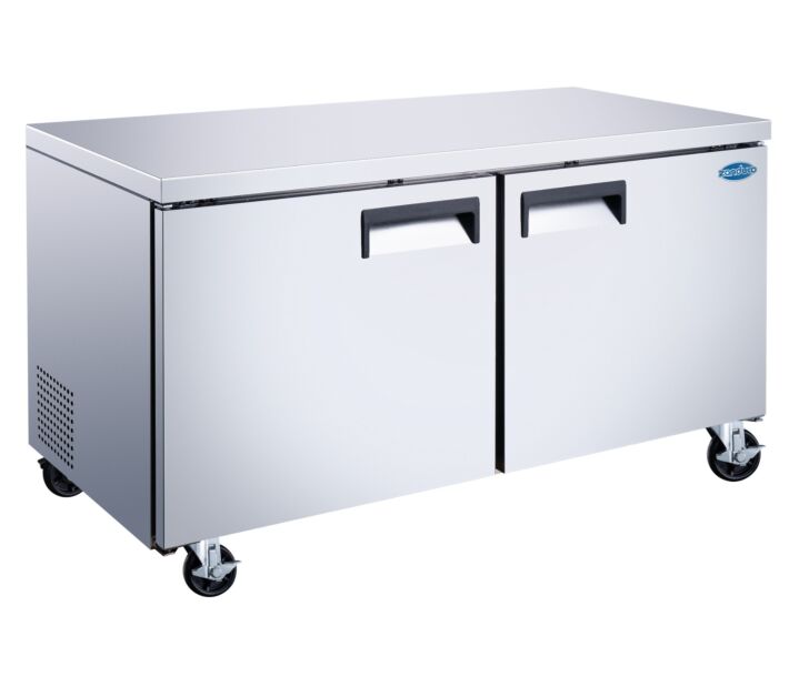 Zanduco 60" Stainless Steel 2-Door Undercounter Refrigerator with 425L Capacity - 115V, 285W - USA