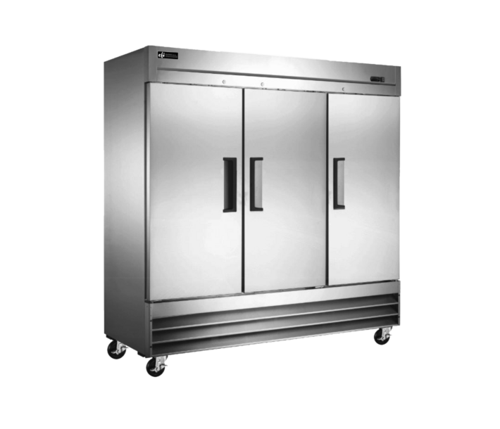 EFI X-Line F3-82VCX 81" Bottom Mount Three Solid Door Reach-In Freezer - 115V, 1 HP - CA