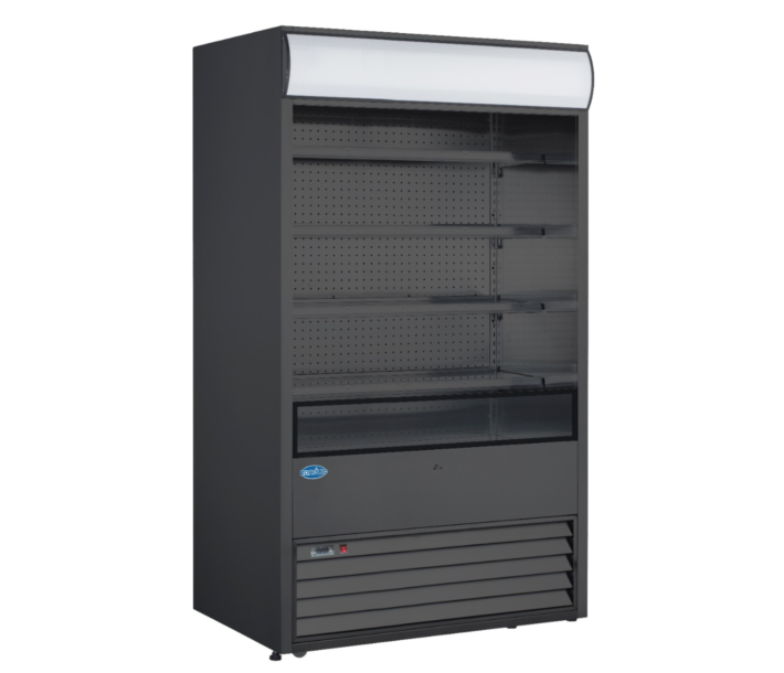 Zanduco 48" Grab-and-Go Refrigerated Floor Self-Serve Display Case with 700L Capacity - Black, 220V - USA