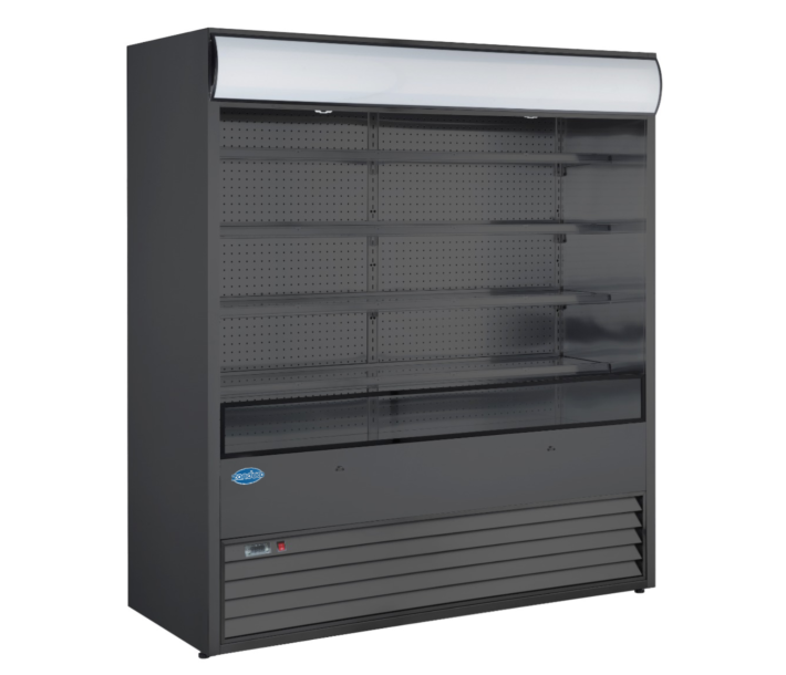 Zanduco 72" Grab-and-Go Refrigerated Floor Self-Serve Display Case with 1050L Capacity - Black, 220V - CA